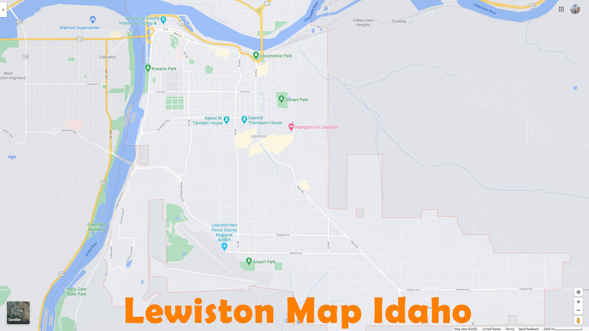 Lewiston Carte Idaho